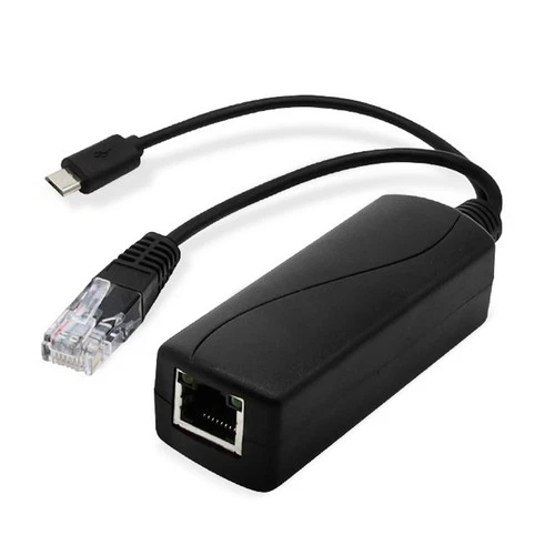 Micro USB 48V to 5V Splitter 2A PoE Power Over Ethernet Adapter Connector Kit
