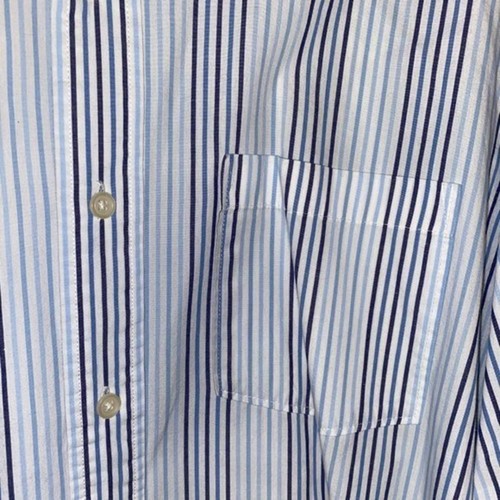 Sonoma White Blue Striped Long Sleeve Button Down Shirt Men's Size Large - Picture 4 of 8