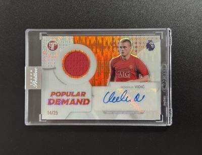 2025-26 Topps Pristine Nemanja Vidic Popular Demand Patch Auto Orange /25 Man U