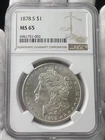 1878-S $1 Morgan Dollar 90% Silver San Francisco NGC MS65 US Coin