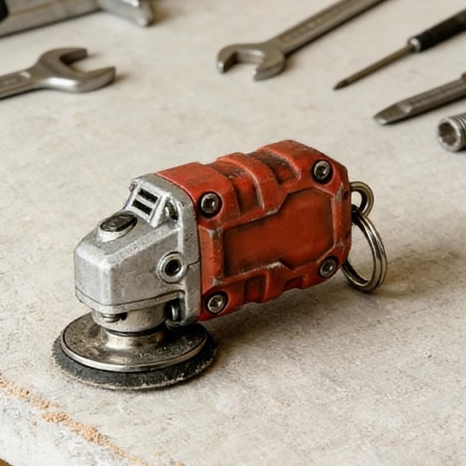 Mini Grinder Portachiavi Creativo | 5,9x5,9x2 Pollici In Resina | Regalo Per Appassionati Di Fai-da-te E Collezionisti