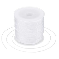 0.8mm Nylon String for Bracelets, 44 Yards Nylon Beading Thread White