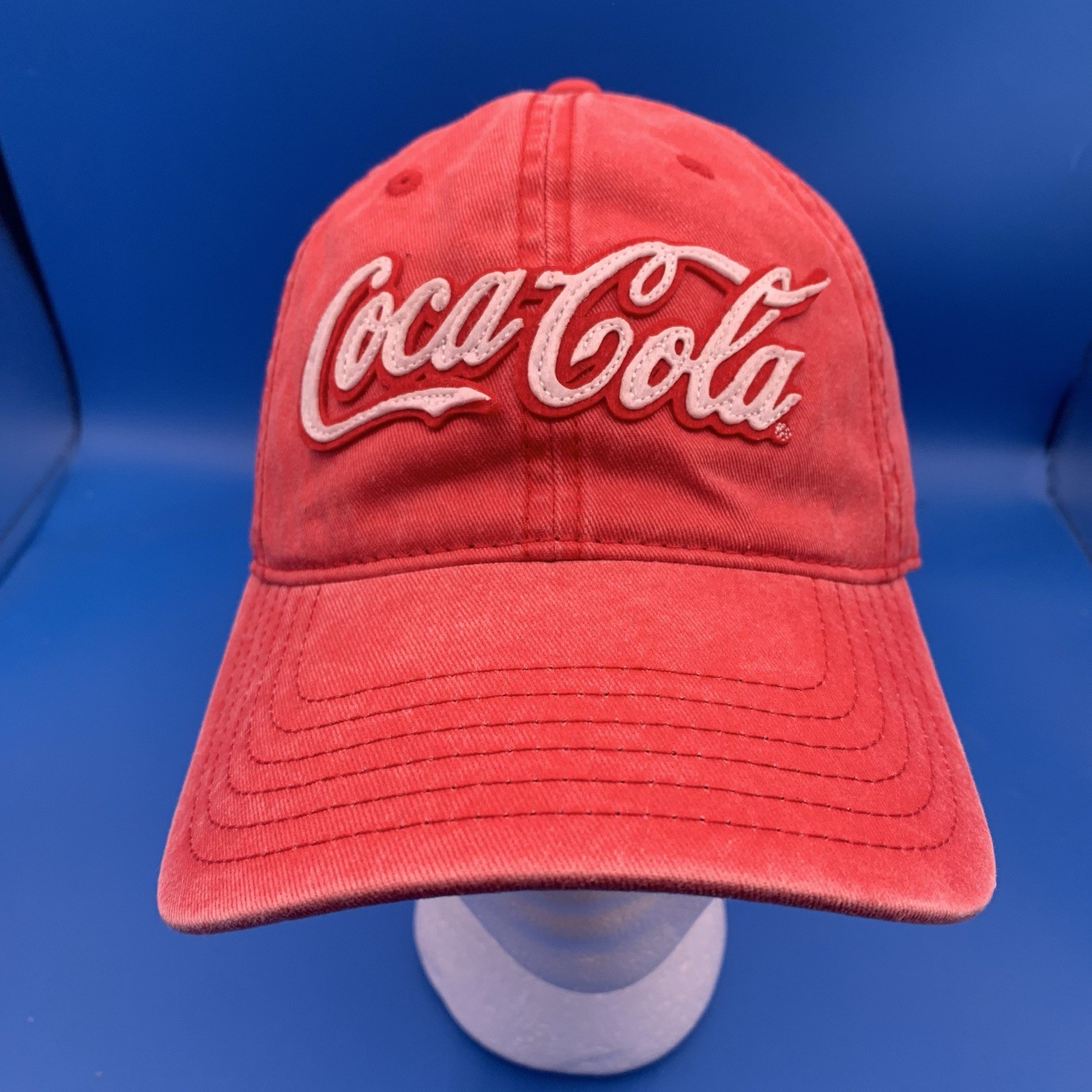 Coca Cola Vintage Distressed Embroidered Adjustable Trucker Strapback Cap