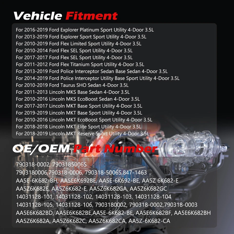 Right Turbocharger For Ford Explorer Lincoln MKS 3.5L 2013 2014 2015 790318-0002 Foto 3 de 4