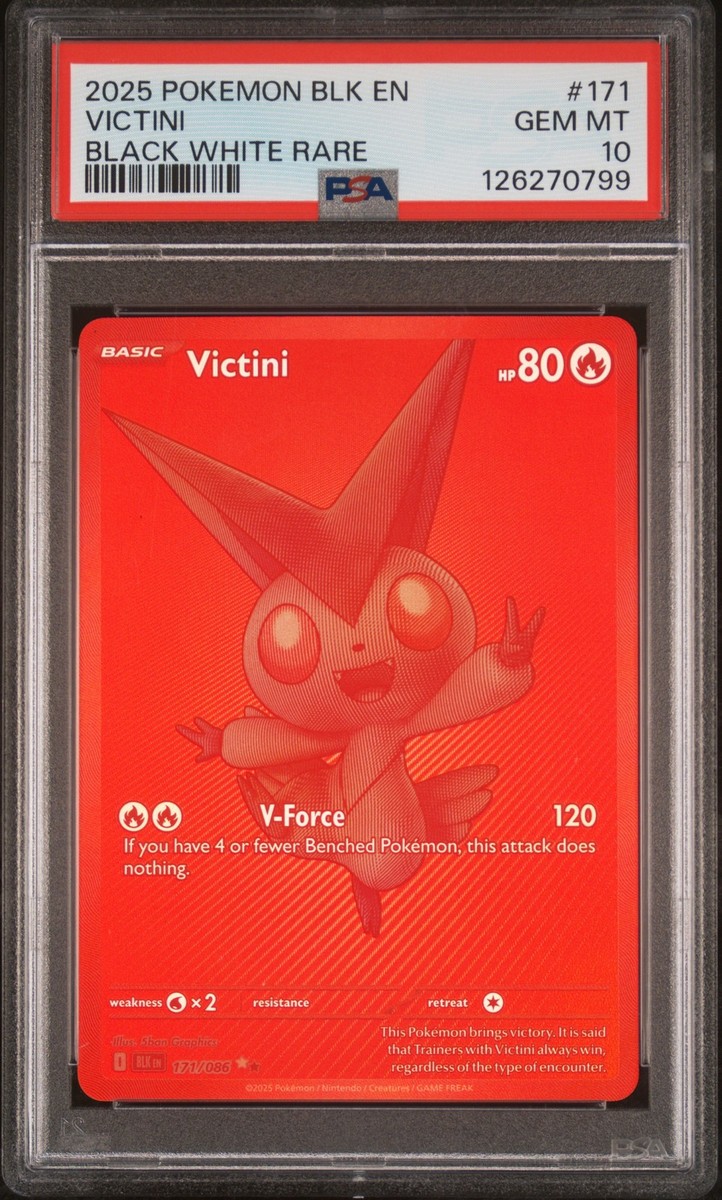 2025 POKEMON BLK EN-BLACK BOLT BLACK WHITE RARE #171 VICTINI