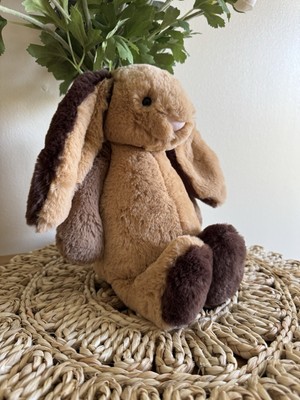 Jellycat Original Bashful Medium Patchwork Brown Bunny | Neu mit Etikett | mit Staubbeutel