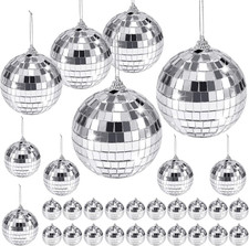 30Pack Mirror Disco BallMini Disco Ball DecorationsReflective Mirror Ball Orname