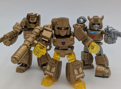 COMBO Blokees Transformers Defender Golden Lagoon Bumblebee, Megatron, Soundwave