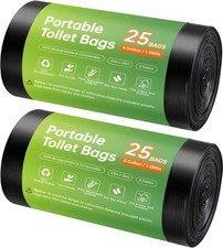 Winmoom Portable Toilet Replacement Bags 50 Count 8 Gallon Compostable Leak-Proo