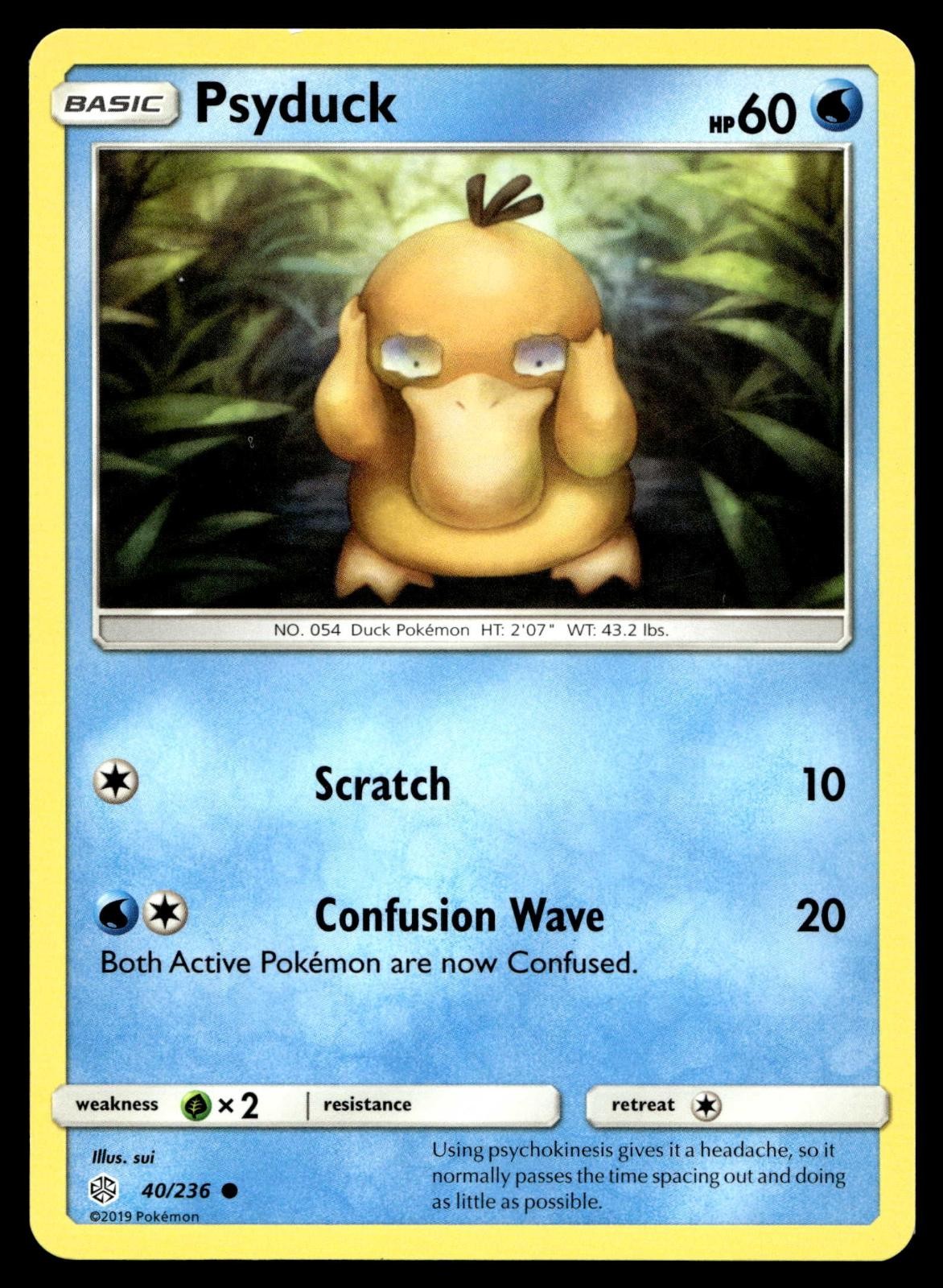 POKEMON PSYDUCK COSMIC ECLIPSE 40/236 C NM/M
