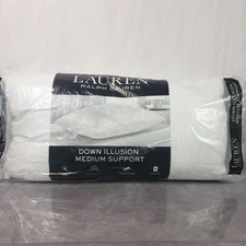 Lauren Ralph Lauren King Pillow Down Illusion Medium Support Embroidered Bedding