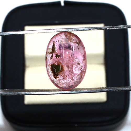 Piedra preciosa cabujón ovalada de turmalina sandía natural de 6,8 quilates sin tratar 15 mm x 10 mm - Imagen 2 de 18
