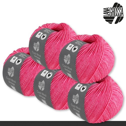 Lana Grossa 5 x 50 g Cool Wool Vintage Merino Wolle Garn Stricken 30 Farben - Bild 14 von 61