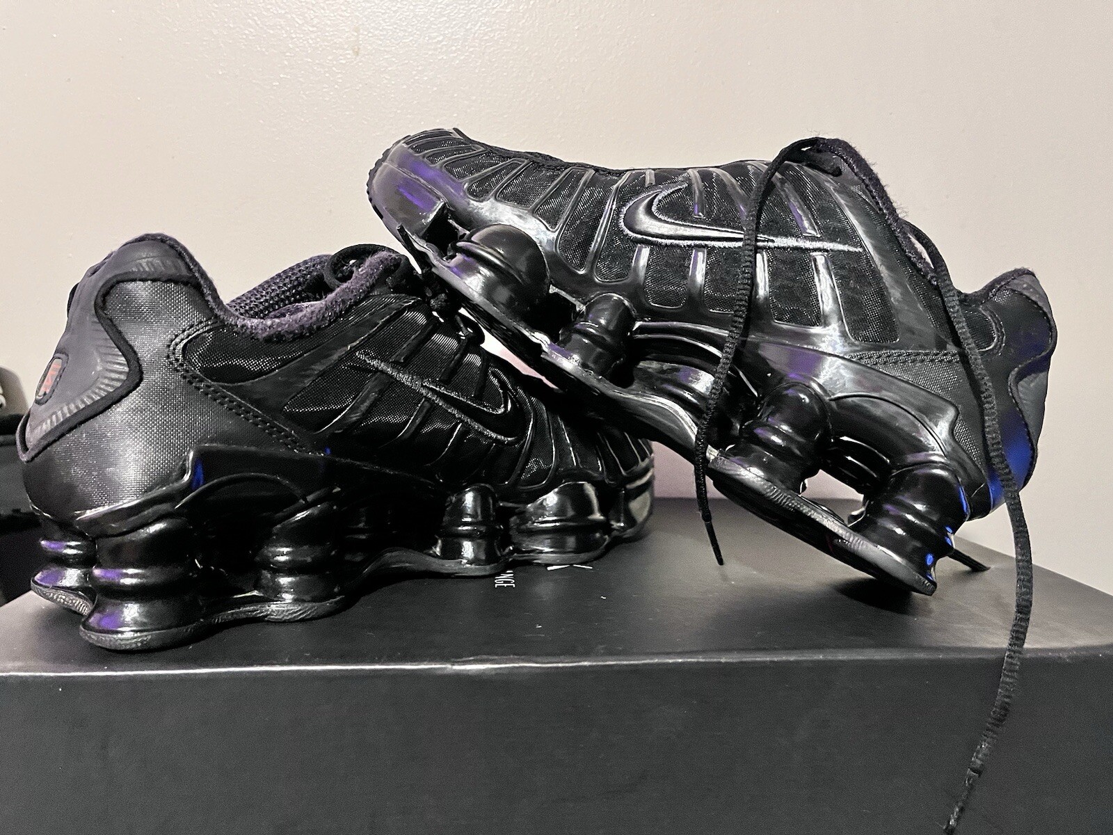 2019 Women’s Nike Shox TL Black Metallic Hematite Orange Used Size 8.5 Rare NDS image 7