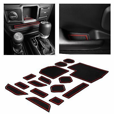 19PCS Door Slot Mat Pad Cup Holder AntiSlip For Jeep Wrangler JL JT 2018 White 19PCS Door Slot Mat Pad Cup Holder AntiSlip For Jeep Wrangler JL JT 2018 White