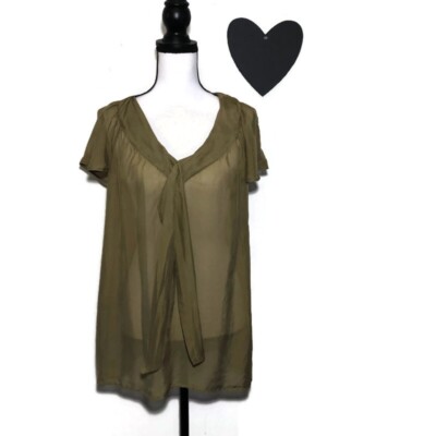 olive green sheer shirt
