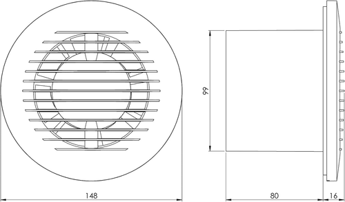 LIRAST Ø 100Mm / 4 Inch Anthracite Bathroom Fan - Ventilator for Bath Kitchen To - Picture 2 of 12