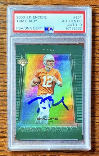 2000 Upper Deck UD Encore TOM BRADY #254 Autograph Rookie PSA Authentic/10 Auto