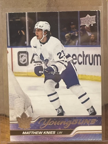 MATTHEW KNIES 2023-24 UPPER DECK SERIES 1 YOUNG GUNS RC #222 TORONTO MAPLE LEAFS
