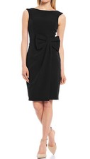 Eliza J EJ0-9940 Side Bow Laguna Crepe Dress SZ 0 Black