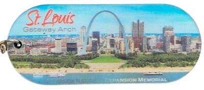 Saint Louis Gateway Arch Oval Double Sided 3D Key Chain