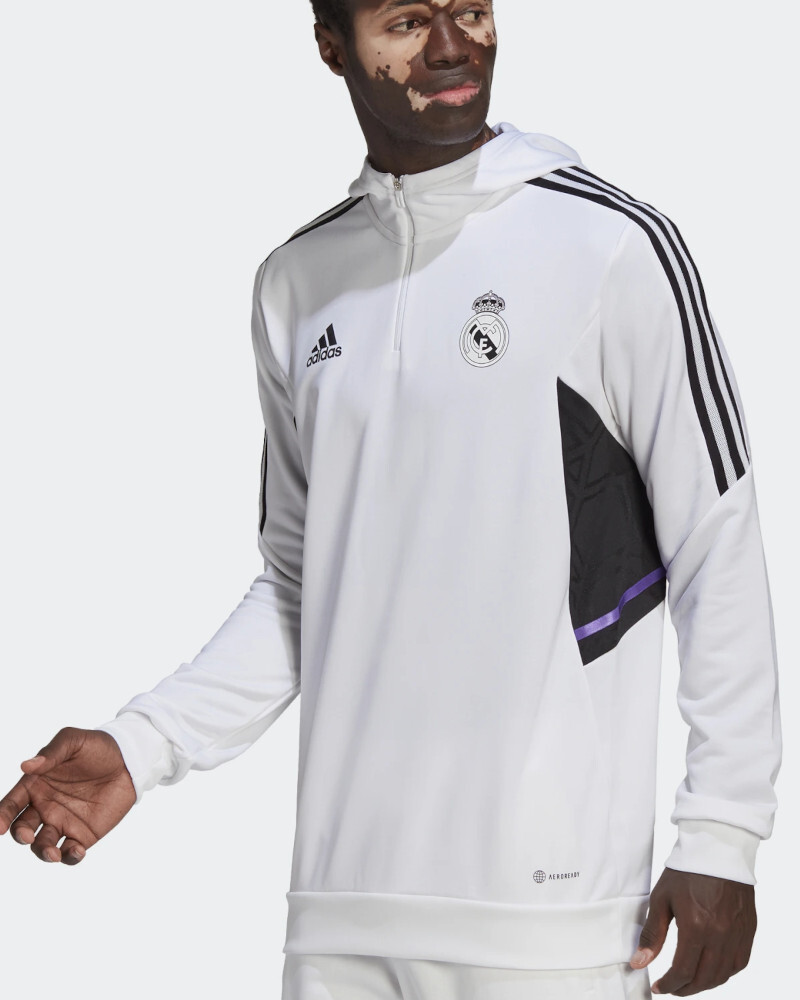 Real Madrid Adidas Entrenamiento Sudadera Blanca Hombre 2022 23