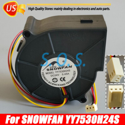 1 PCS For SNOWFAN Fan YY7530H24S DC24V 0.45A Turbofan Blower 3-Wire Cooling Fan