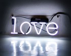 New Love White Heart Acrylic 14"x7" Neon Light Sign Lamp Decor Display Windows