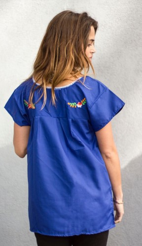 Mexican Blouse Assorted Colors Hippie Peasant Embroidered Top S, M, L, XL, 2X, 3 - Picture 10 of 52
