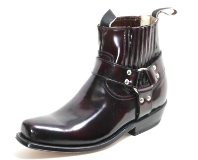 448 Bikerstiefel Motorradstiefel Stiefelette Western Leder Boots Buffalo 37