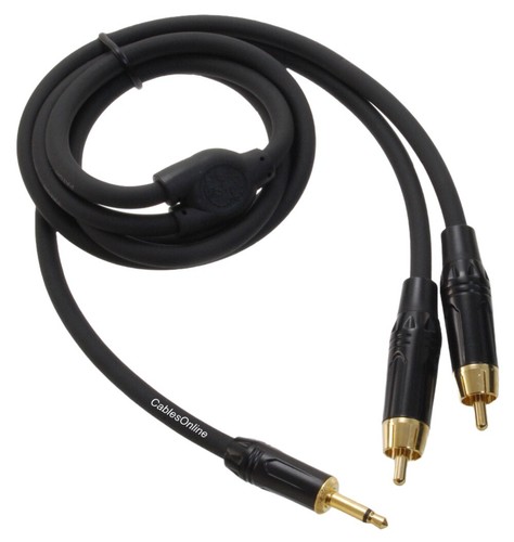 3ft Premium Mono 3.5mm Male to Dual RCA Male Y Audio Cable | eBay