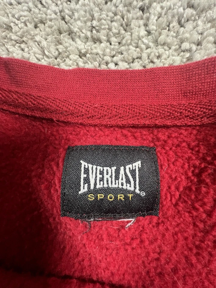 Suéter esportivo Everlast masculino XXL vermelho manga longa camisa gola redonda adulto - Imagem 2 de 4
