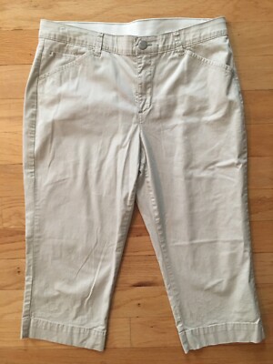 BANDOLINO Khaki Capri Cropped Pants Women's Size 12