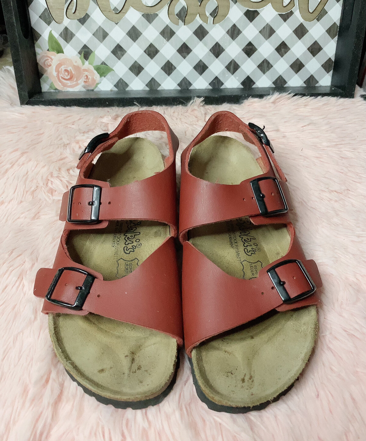 Birkenstock Birkis 240 размер 37 женские красные три ремни 6,  женские/мужские 4 | eBay