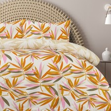 Luxury Super Soft Reversible Bright Leaves Duvet Cover With Pillowcase