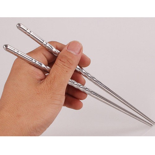 Chopsticks 5-Pair Metal Reusable Korean Chinese Stainless Steel Chop Sticks Gift - Picture 4 of 6