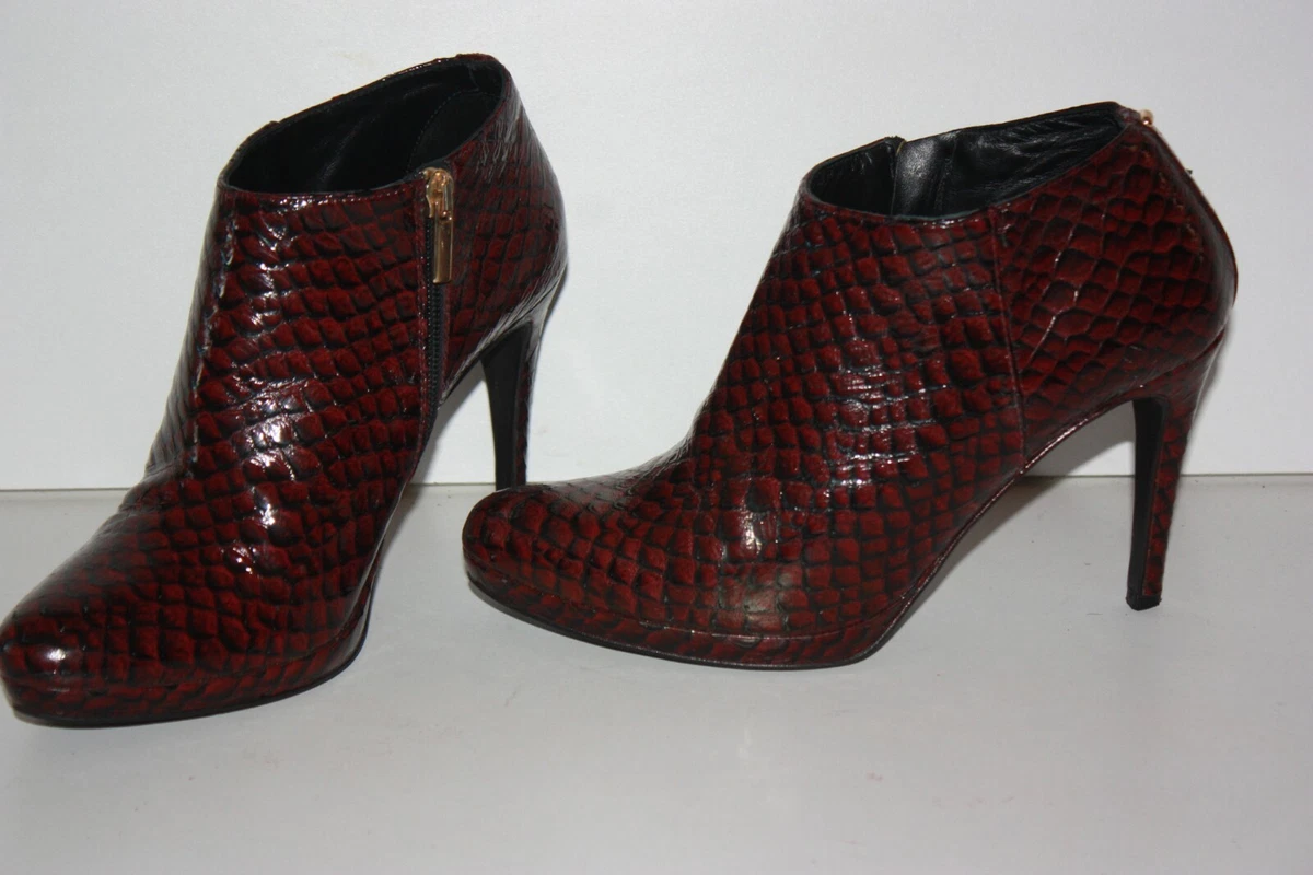 MINELLI Bottines Boots Tout Cuir Vernis Craquel Cognac T 38 TBE