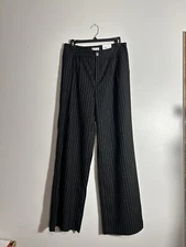 SO Goods For Life Pants Stripe Womens Large High Rise Wide Leg NWT