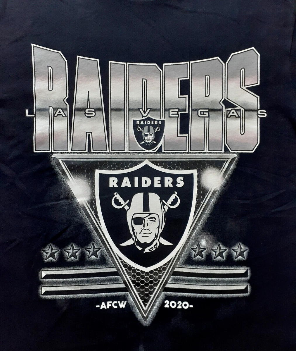 Las Vegas Raiders Mens Graphic Football Shirt T-Shirt S SMALL Black Silver  NEW