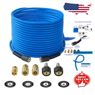 #ad Durable 50 FT Pressure Washer Hose High Pressure Compatible with M22 Fittings $54.99