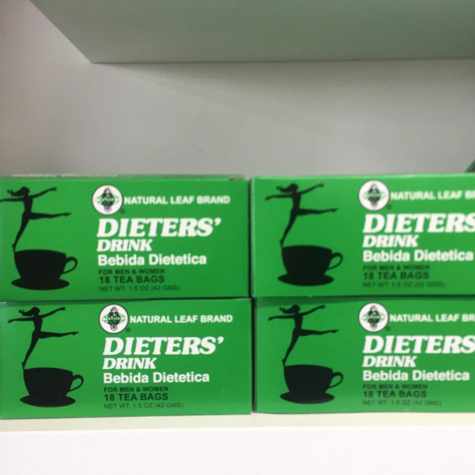 4 BOXES OF Dieters' Drink Bebida Dietetica Natural Leaf Brand 72 Tea Bags