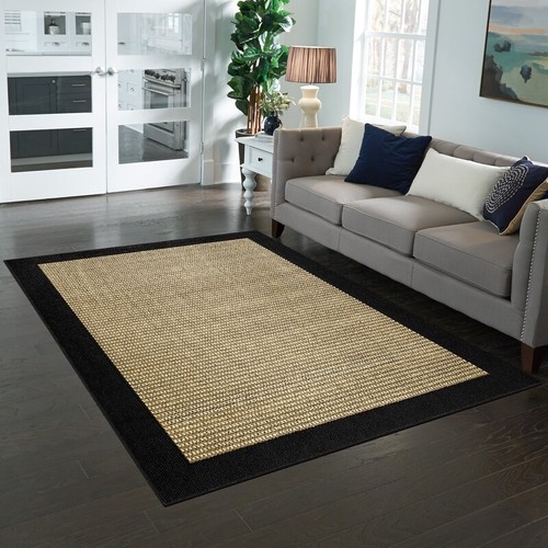 Faux Sisal Area Rug Non-Slip Backing Stain Resistant Indoor Living Room Cottage - Picture 2 of 7