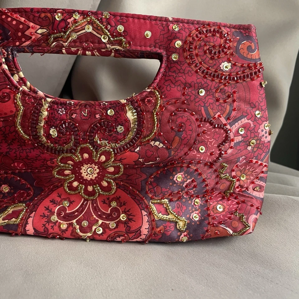 Vintage Rhinestone Clutch Womens Red The Limited Evening Bag Prom Dance Wedding - Image 2 of 4