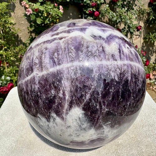 9.3LB Large Natural beautiful Dream Amethyst Quartz Crystal Sphere Ball Healing - Picture 5 of 22