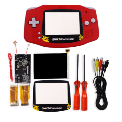 TV Version GBA IPS V2 Backlight brightness LCD Kit For GBA& Pre-cut Case