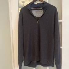 Weatherproof Vintage Mens Quarter 1/4 Zip Pullover Sweater Long Sleeve Gray  XL