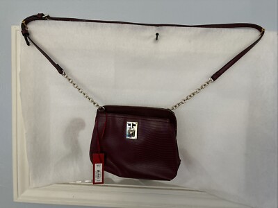 Jennifer Lopez JLO Crossbody Burgundy and Gold Hand Bag NEW