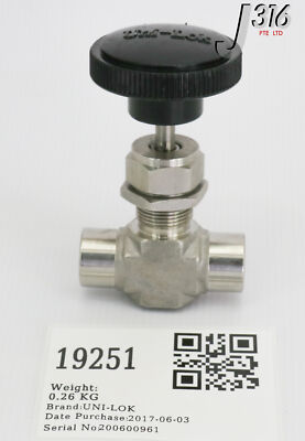 ••• 19251 UNI-LOK FORGED INTEGRAL BONNET NEEDLE VALVES 1/4'' FEMALE