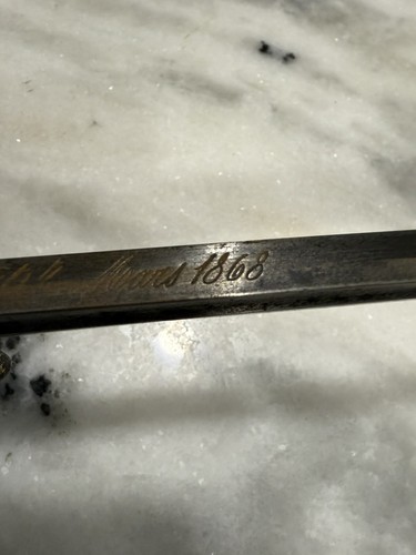 GREAT ORIGINAL Pre-WWI 1868'S FRENCH CHASSEPOT SWORD BAYONET & Scabbard Painted - Picture 11 of 17