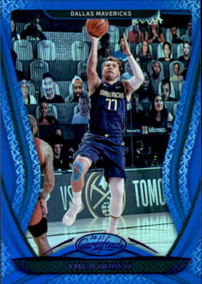 Luka Doncic 2020-21 Panini Certified Blue Mirror Parallel Card #63